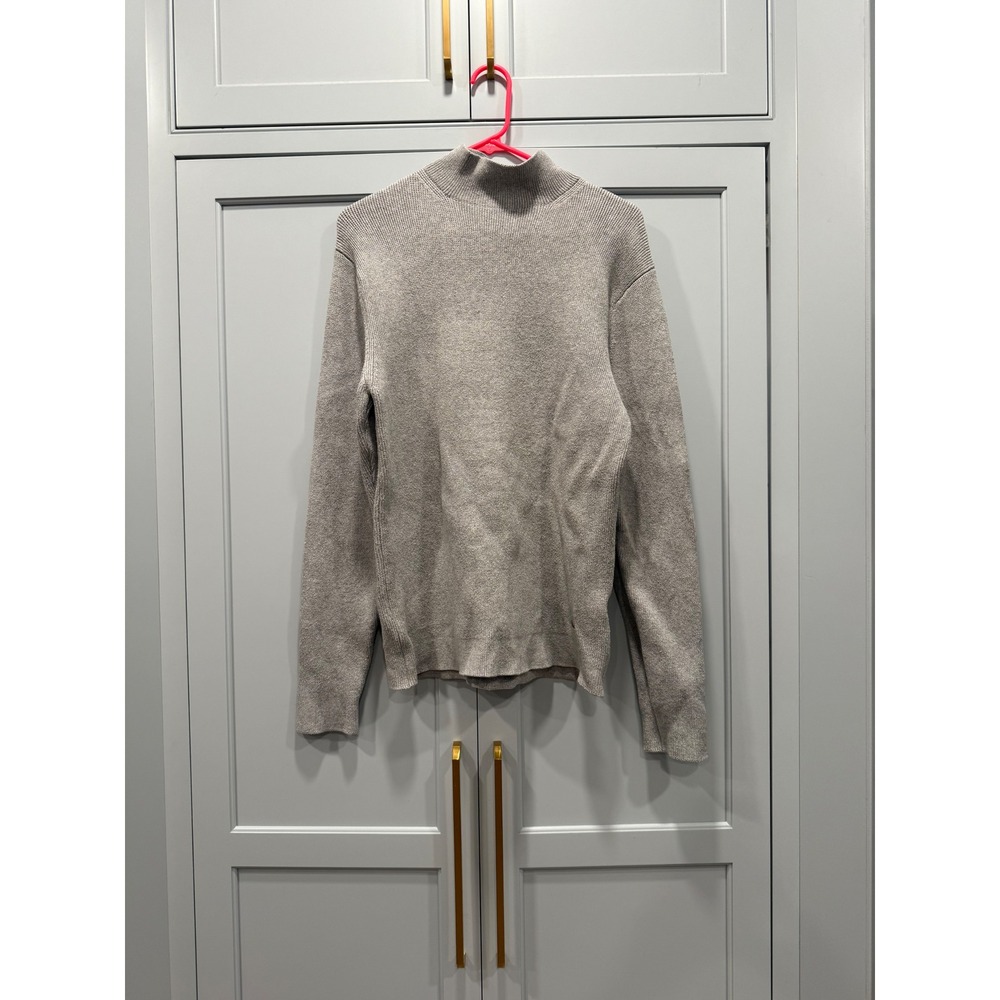 Vintage Nike‎ Golf Mock Neck Sweater Grey Cotton Blend Knit Pullover Mens Medium
